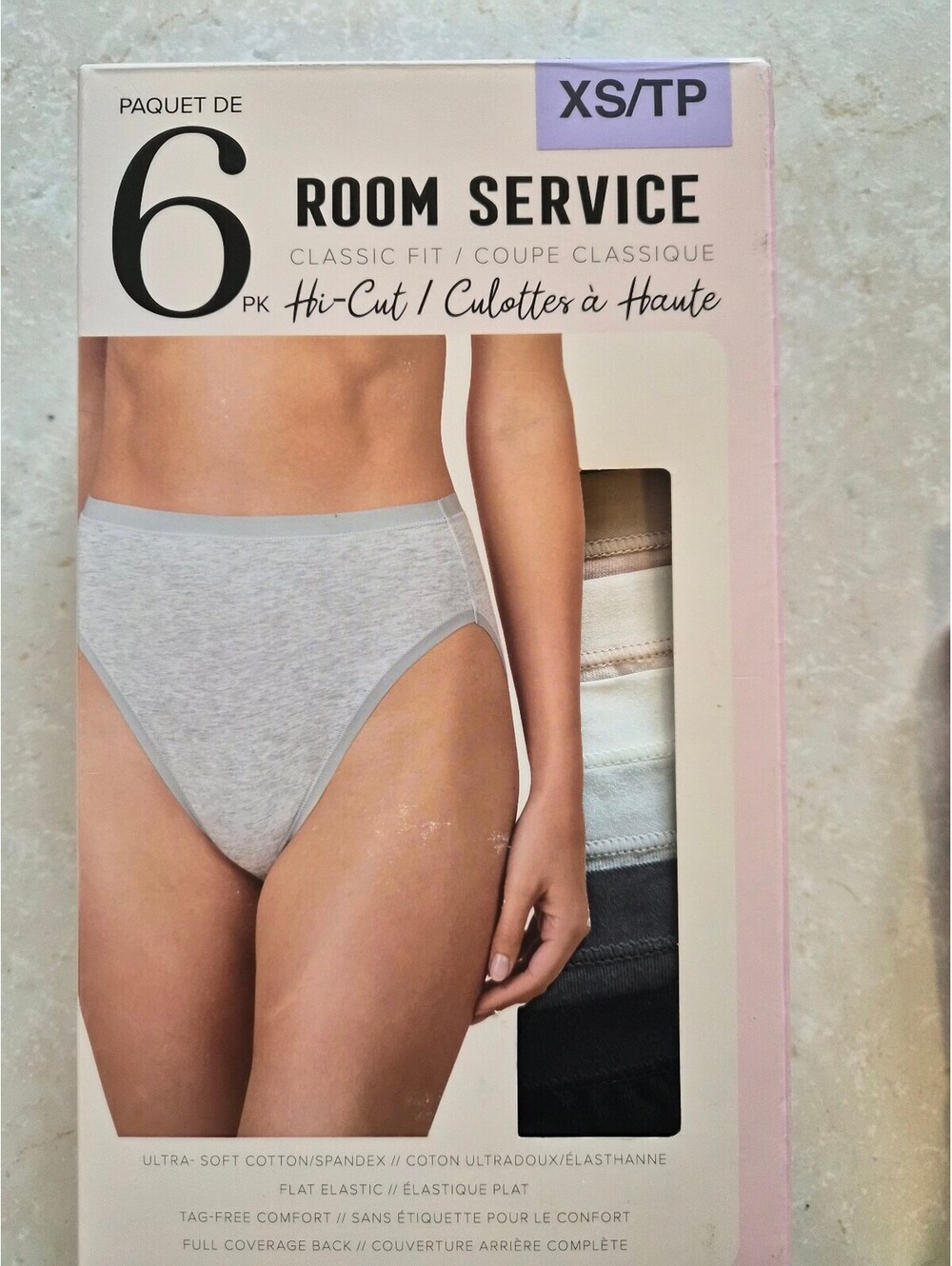 Room Service Classic Fit Hi-Cut Panties 6 Pack XS 0219